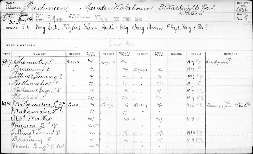 PADMAN, Marsden Waterhouse