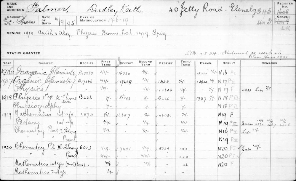 PALMER, Dudley Keith