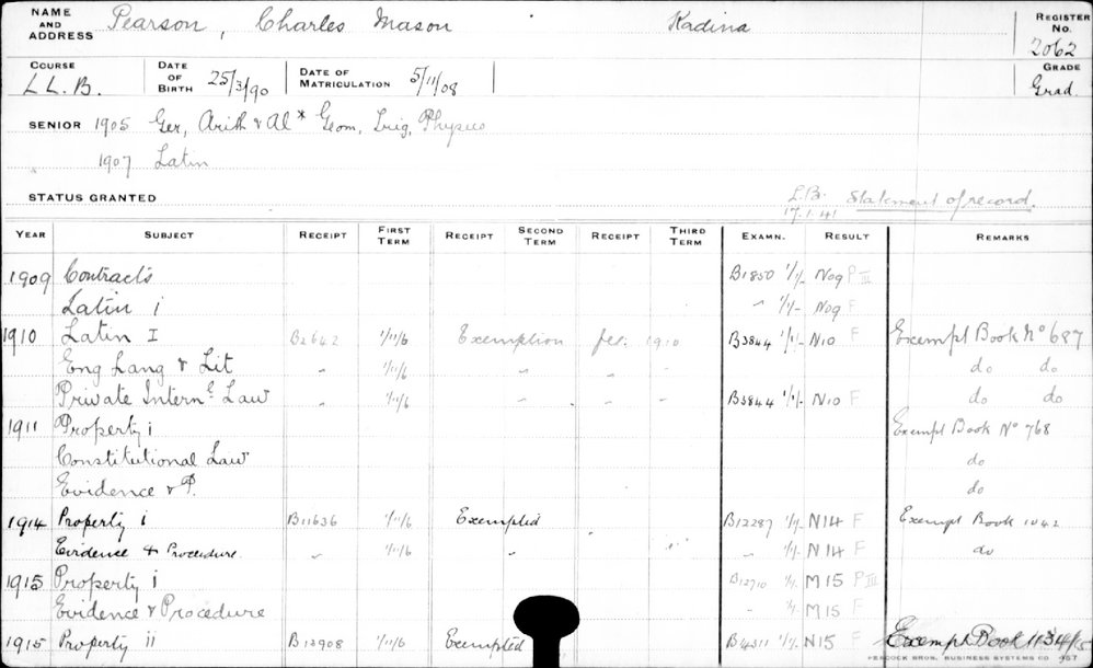 PEARSON, Charles Mason