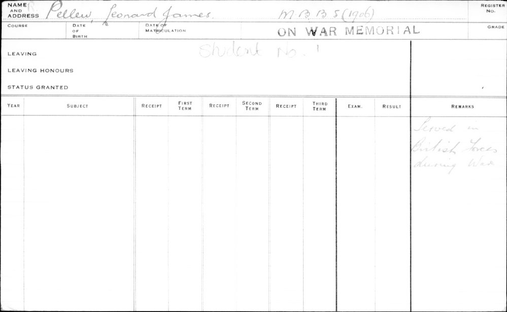 PELLEW, Leonard James