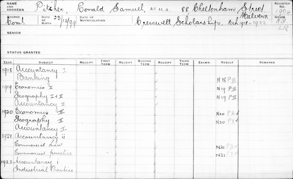 PITCHER, Ronald Samuel