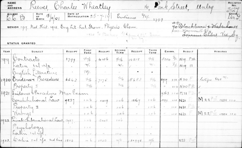 REEVES, Charles Wheatley