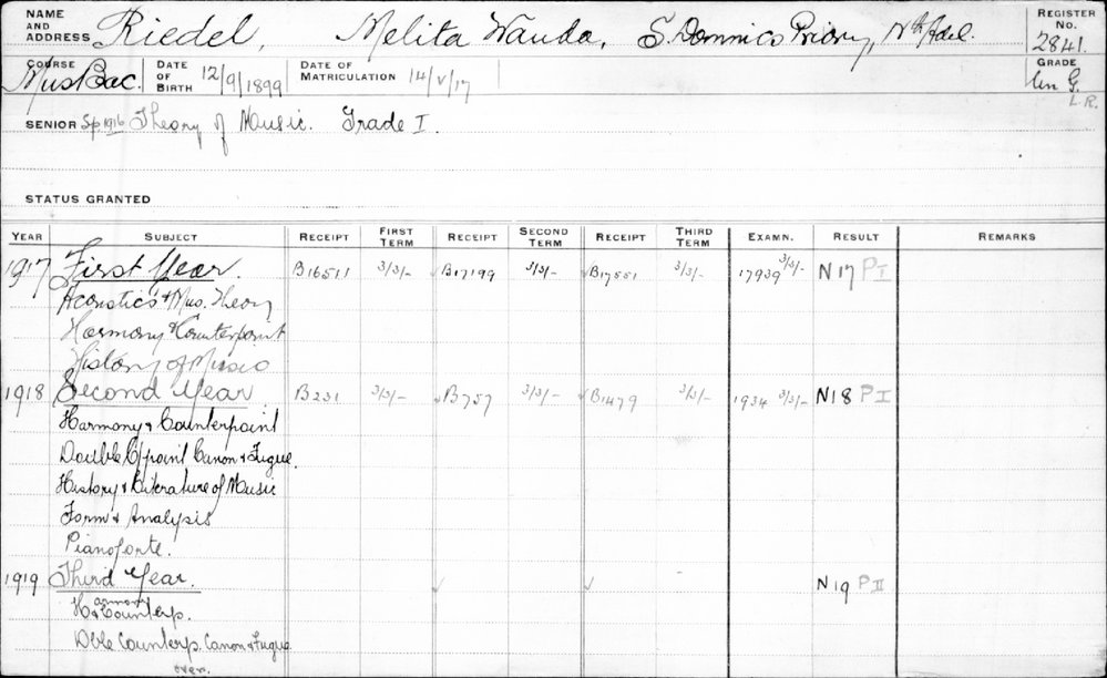 RIEDEL, Melita Wanda