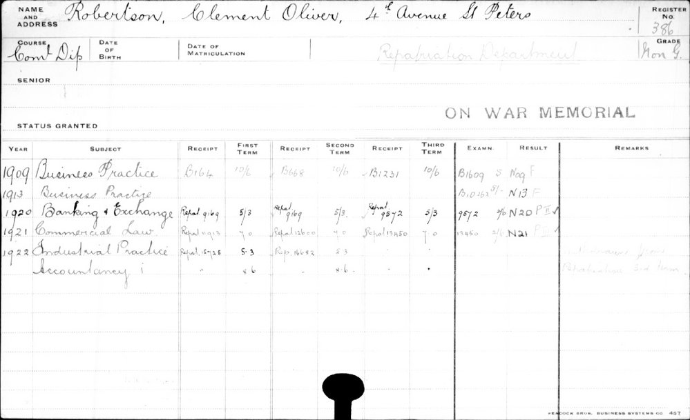 ROBERTSON, Clement Oliver