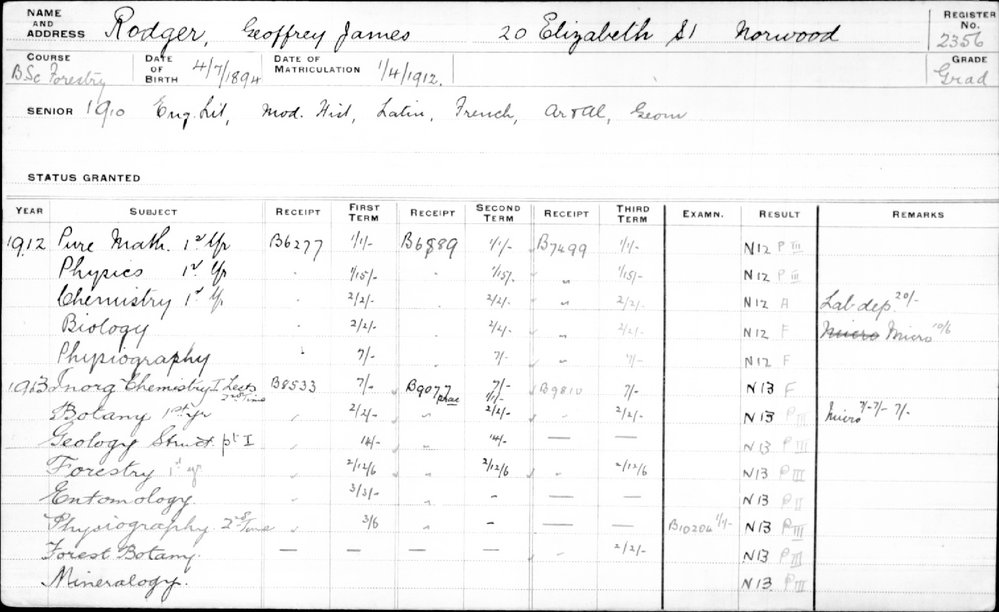 RODGER, Geoffrey James