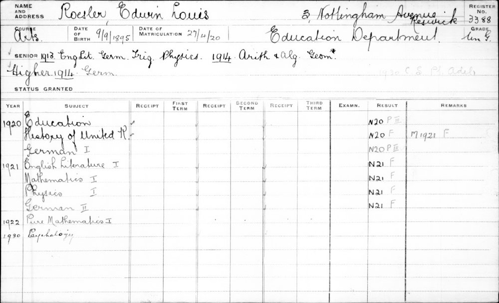 ROESLER, Edwin Louis