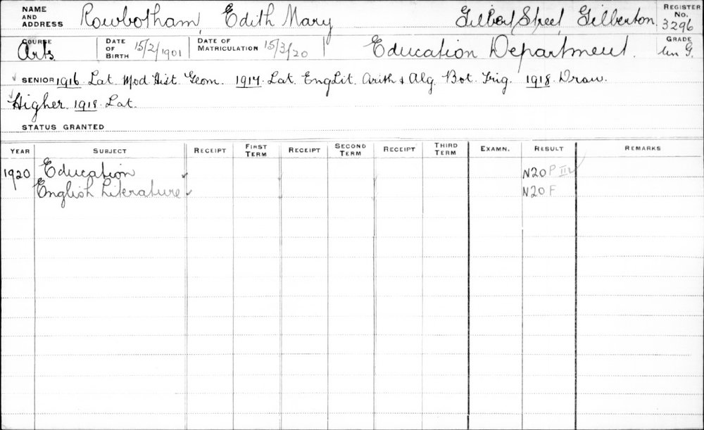 ROWBOTHAM, Edith Mary