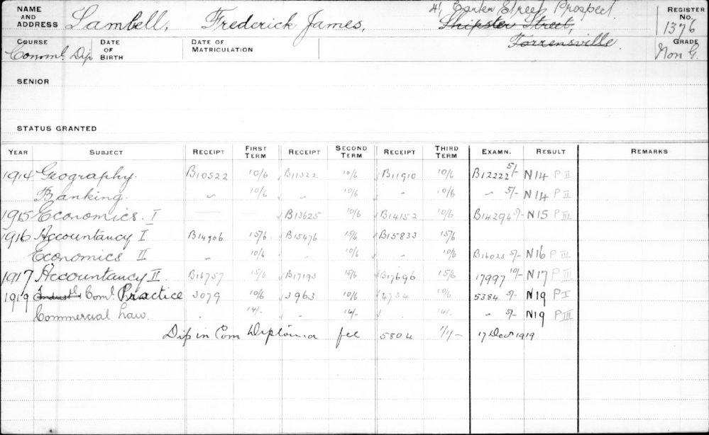 SAMBELL, Frederick James