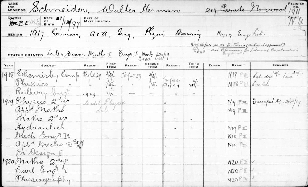SCHNEIDER, Walter Herman