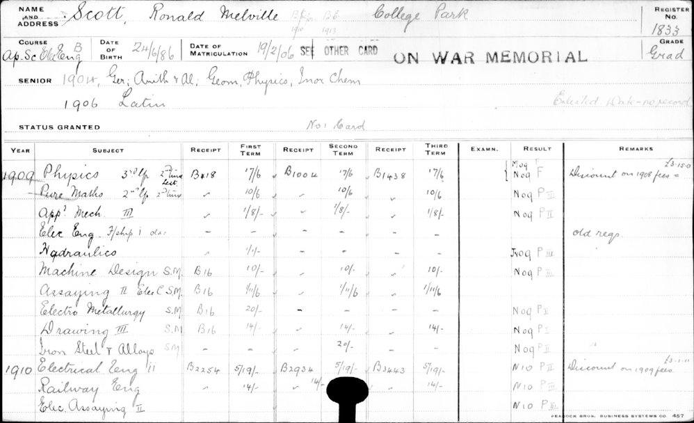 SCOTT, Ronald Melville