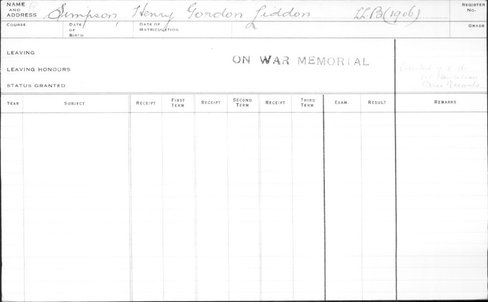 SIMPSON, Henry Gordon Liddon