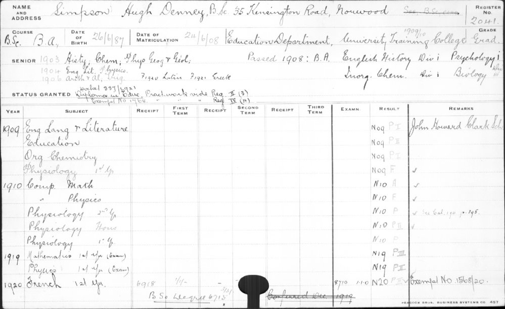 SIMPSON, Hugh Denney