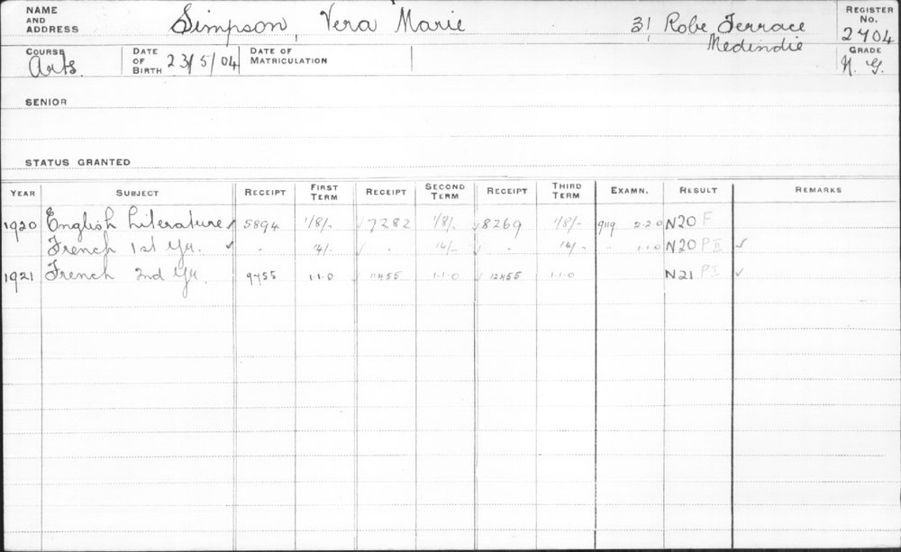 SIMPSON, Vera Marie