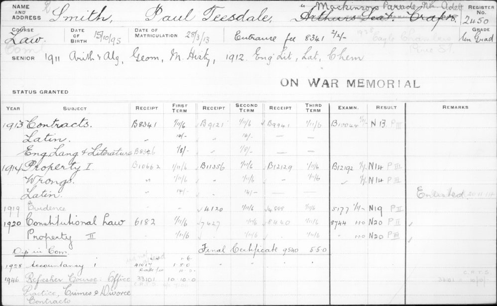 SMITH, Paul Teesdale