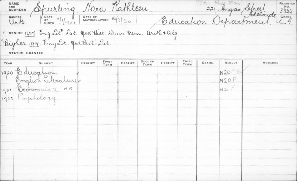 SPURLING, Nora Kathleen