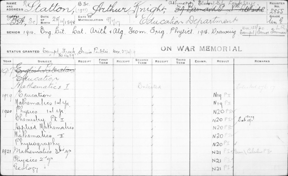 STATTON, Arthur Knight