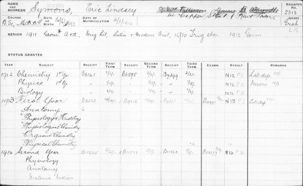 SYMONS, Eric Lindsey