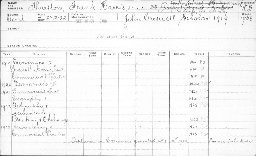 THURSTON, Frank Harris