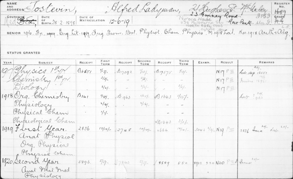 TOSTEVIN, Alfred Ladyman