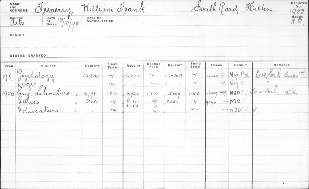 TRENERRY, William Frank