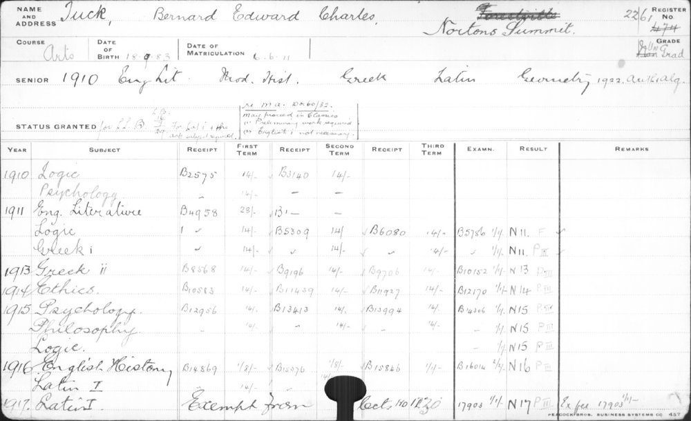 TUCK, Bernard Edward Charles