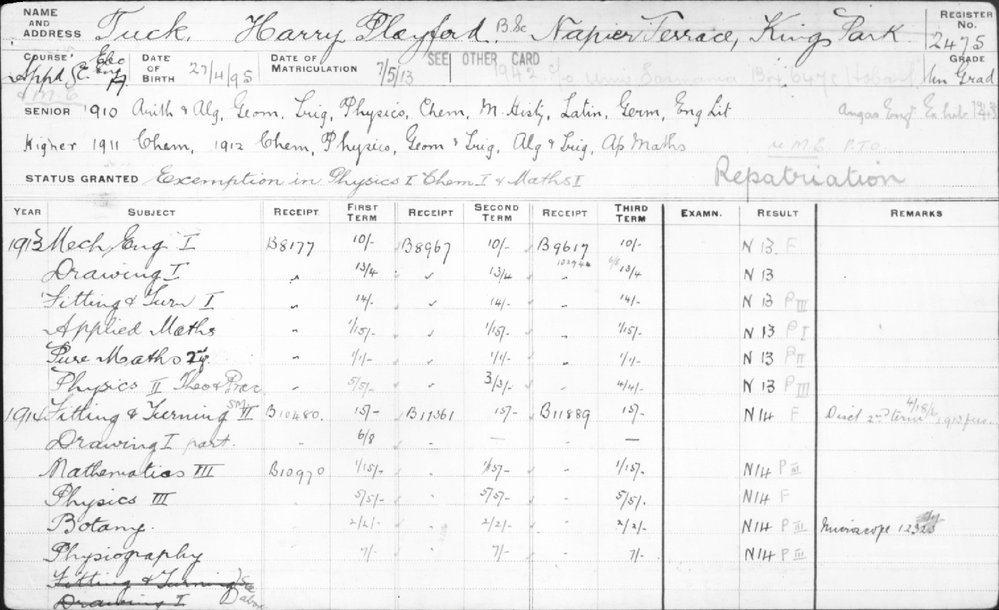 TUCK, Harry Playford