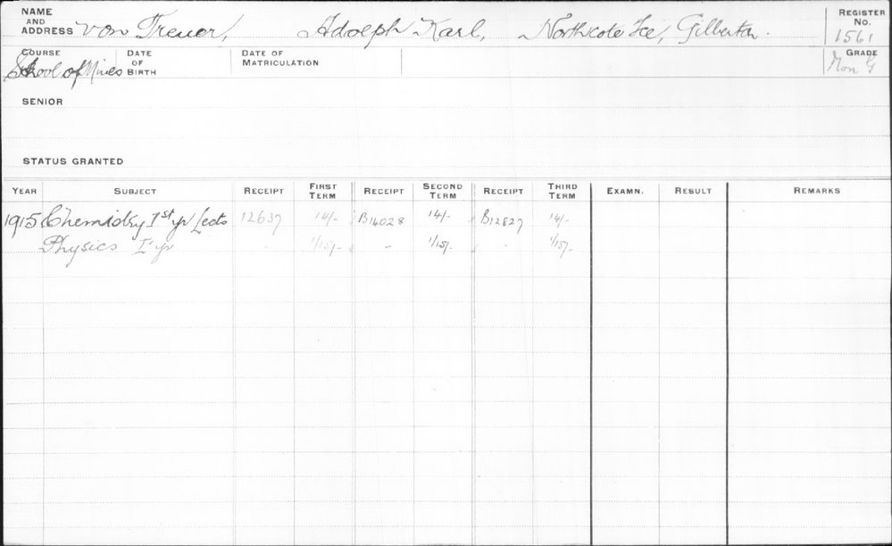 VON TREUER, Adolph Karl