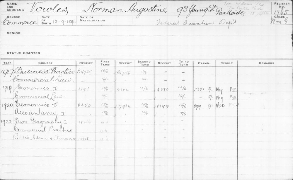 VOWLES, Norman Augustine