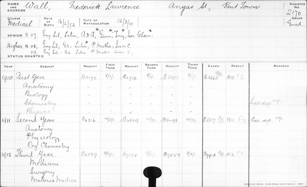 WALL, Frederick Lawrence