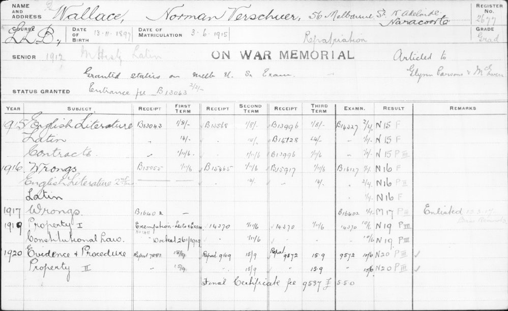 WALLACE, Norman Verschuer