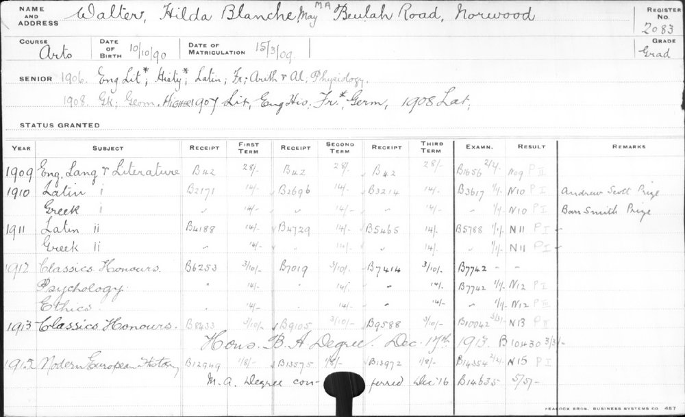 WALTER, Hilda Blanche May