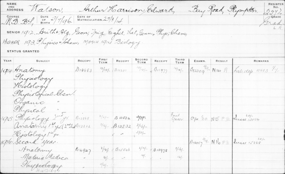 WATSON, Arthur Harrison Edward