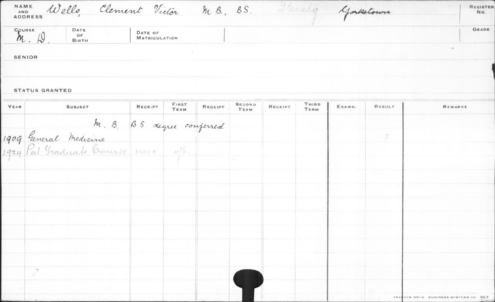 WELLS, Clement Victor