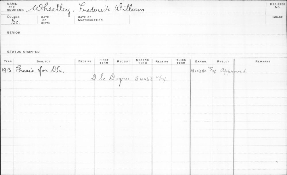 WHEATLEY, Frederick William