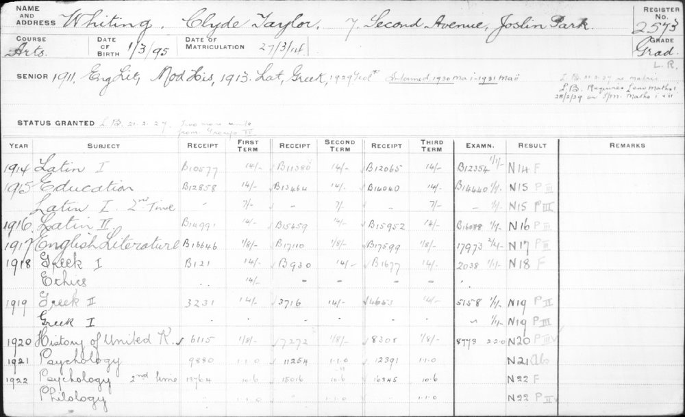 WHITING, Clyde Taylor