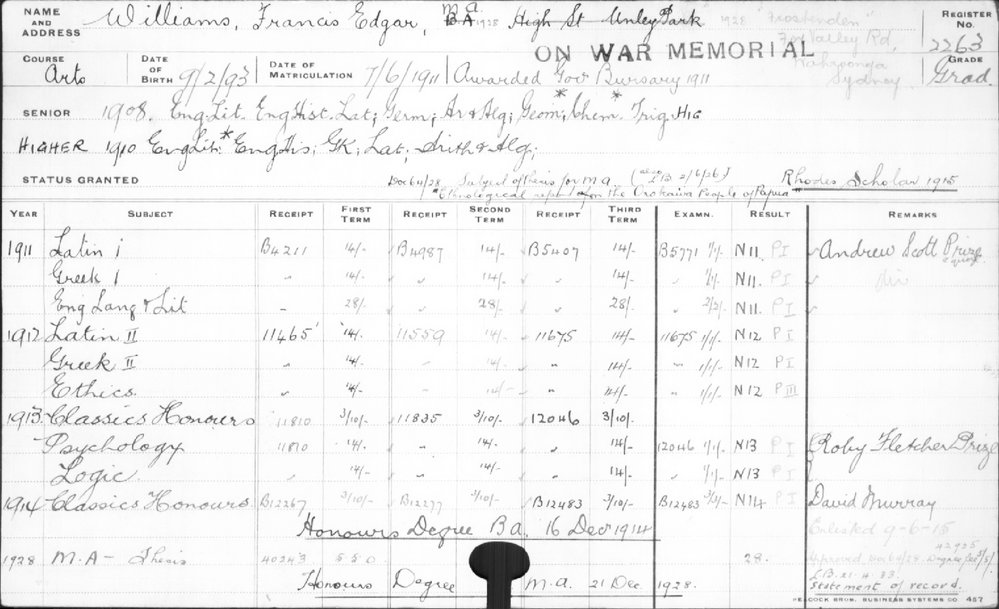 WILLIAMS, Francis Edgar