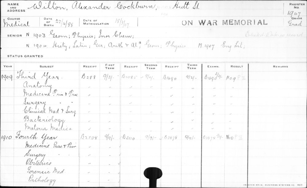 WILTON, Alexander Cockburn