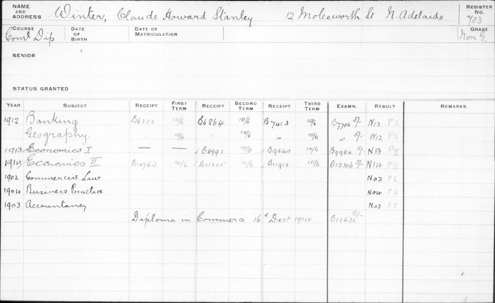 WINTER, Claude Howard Stanley