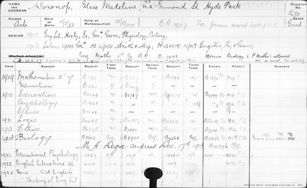 WORSNOP, Elsie Madeline