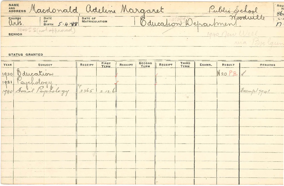 MACDONALD, Adeline Margaret
