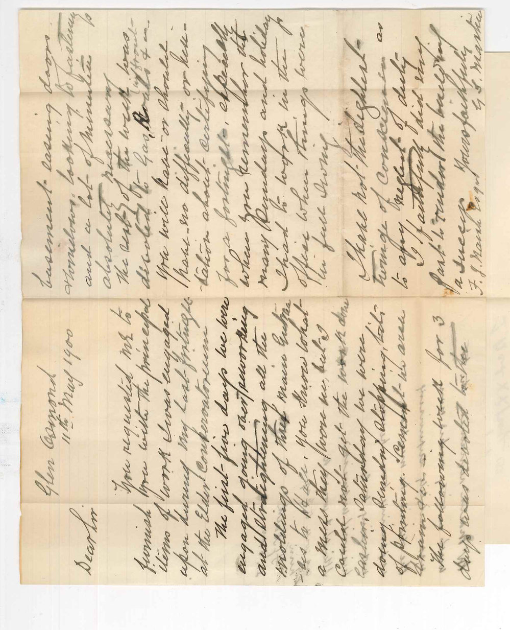G S Martin - Glen Osmond - Work as Clerk of Works at Conservatorium