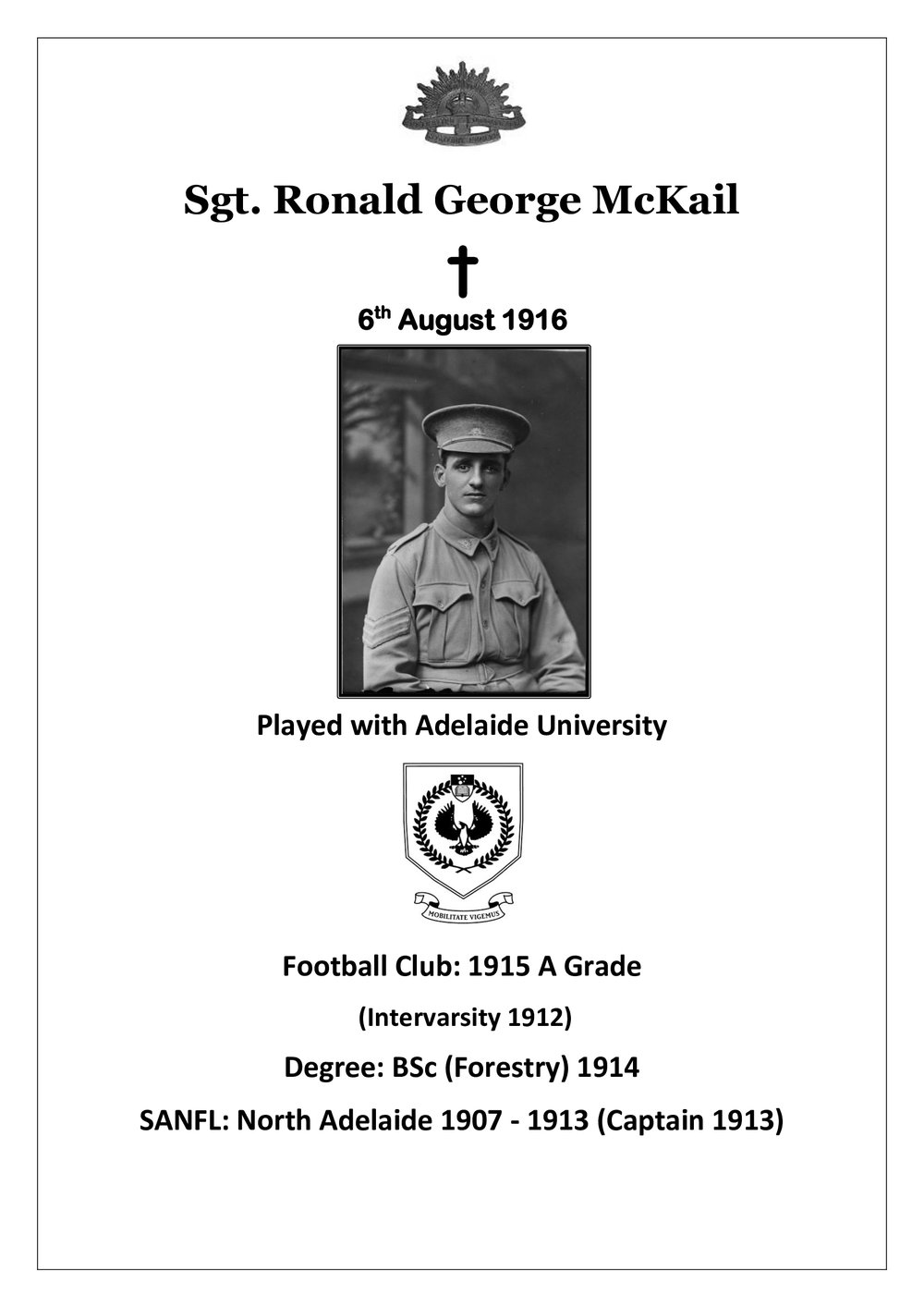 Ronald George McKail - Profile