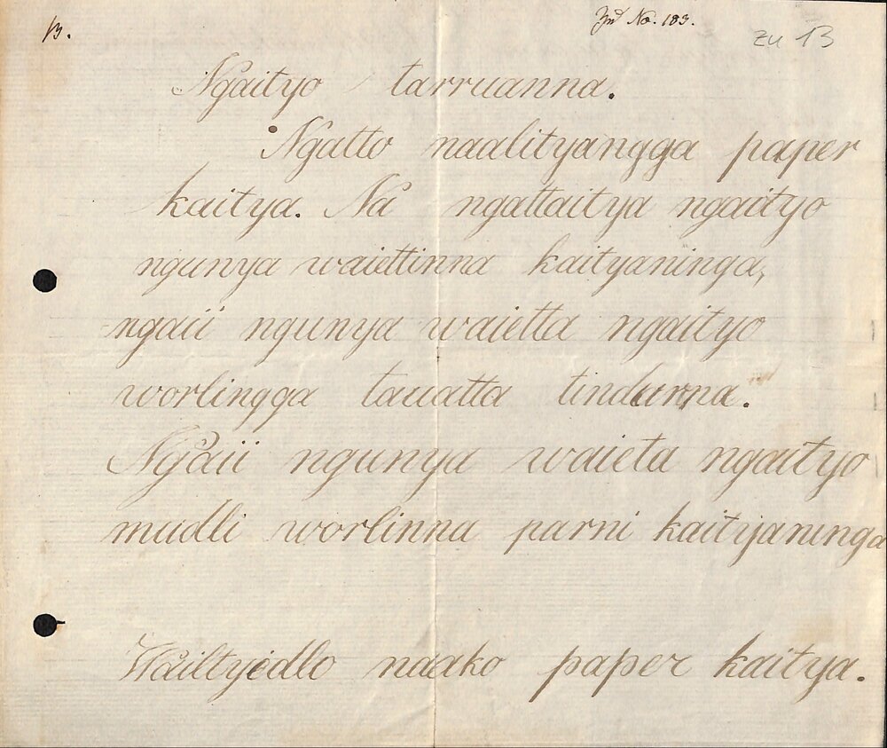 Kaurna Children's Letters -  Wailtyi - Letter