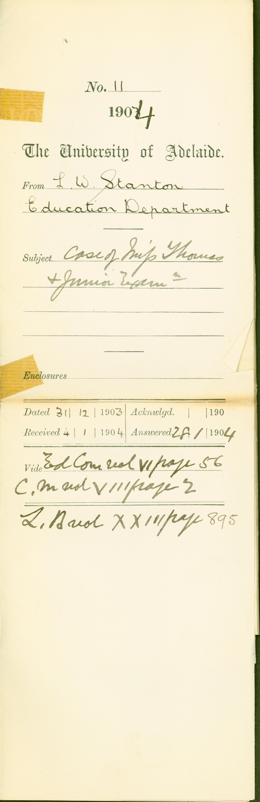 Ruby J Thomas and Junior Exam