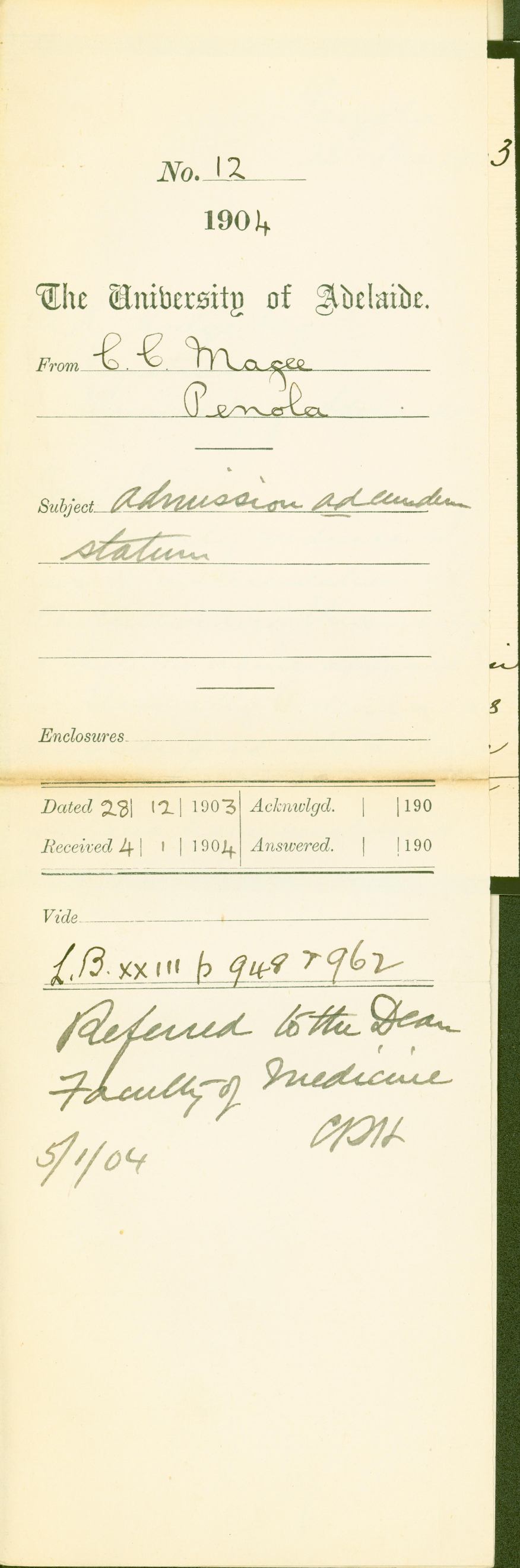 Admission ad eundem statum