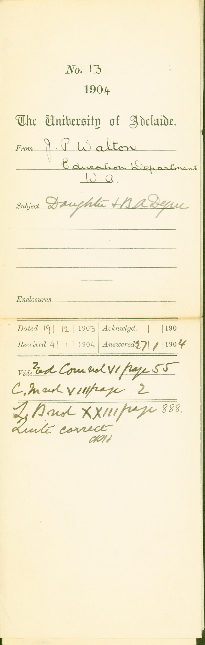 Miss Gertrude Mary Walton