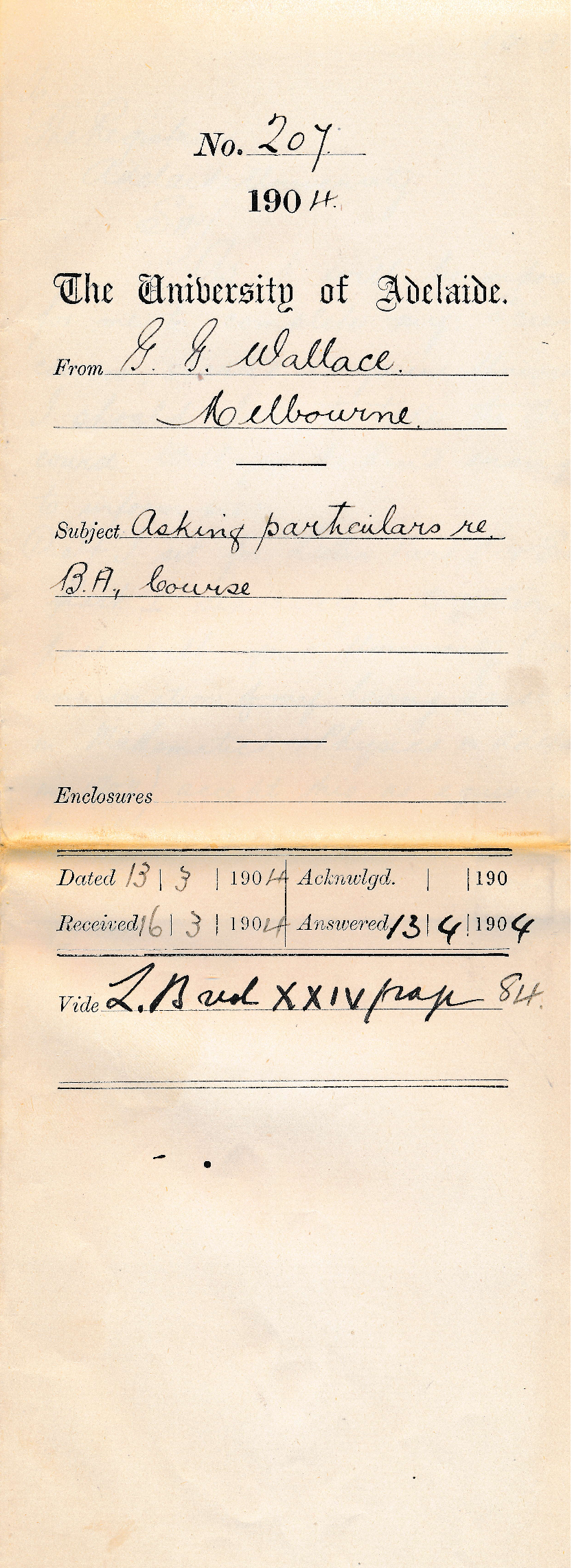 Asking particulars re BA Course