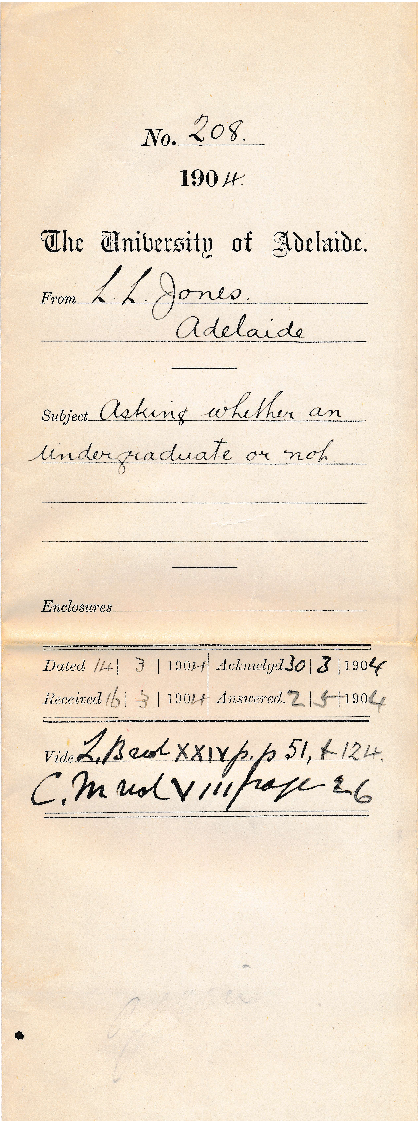 Asking whether an undergraduate or not