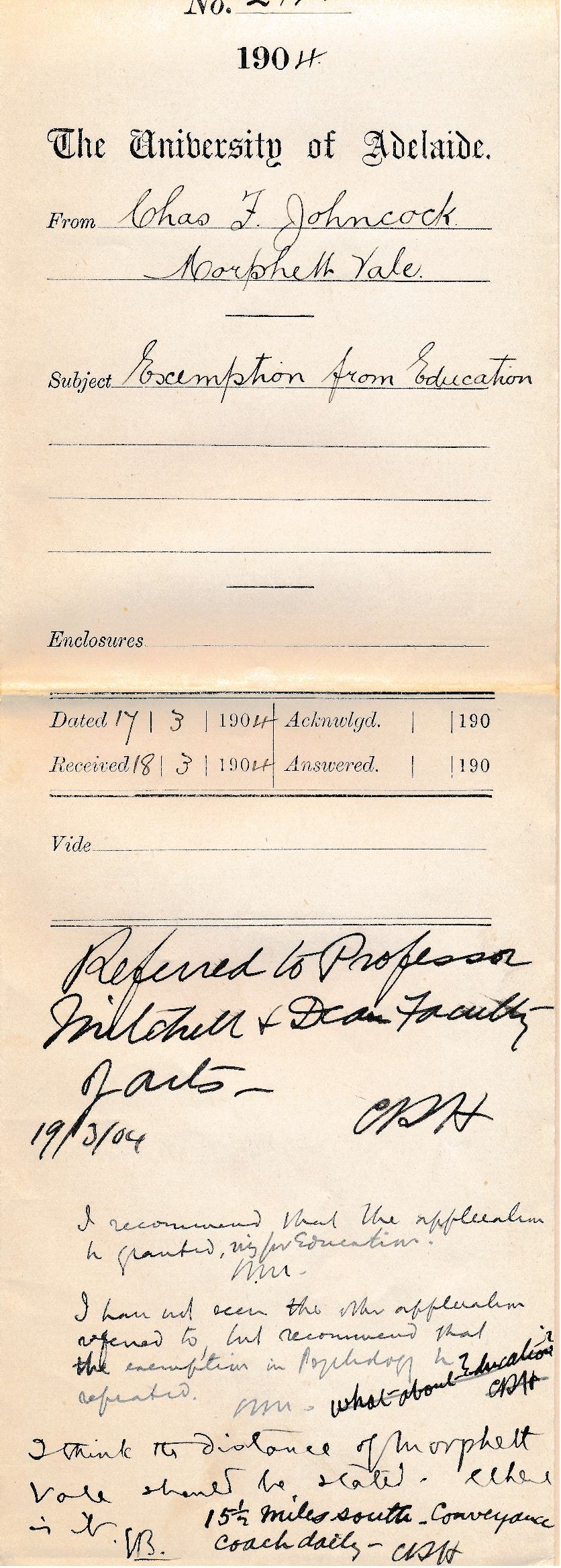 Exemption from Education