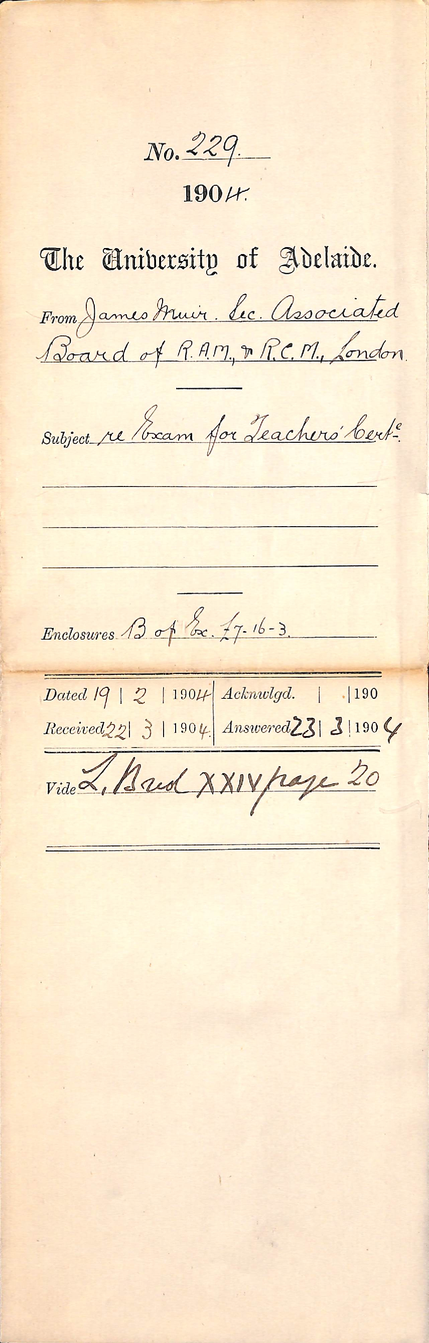 Re Exam for Teachers Cert